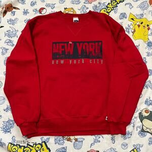 Vintage 2000s New York City Red Russell Athletic Sweatshirt